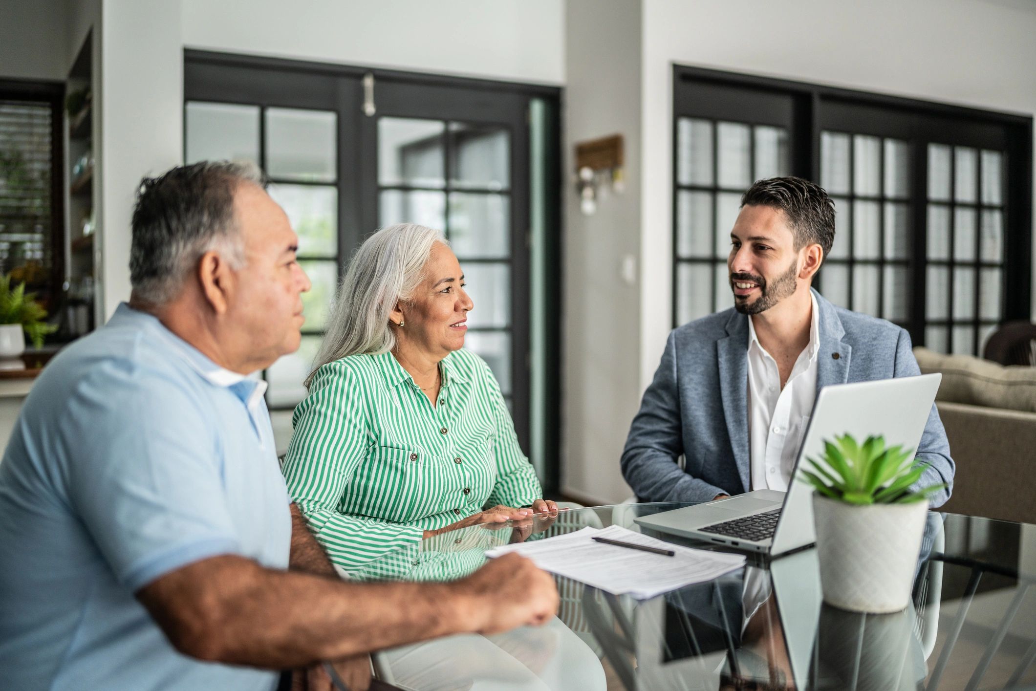 Financial advisor meeting with a couple